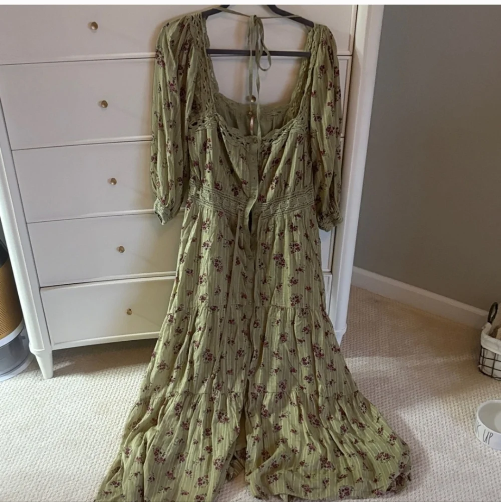 Free People Olive Floral Long - Picture 2 of 9
